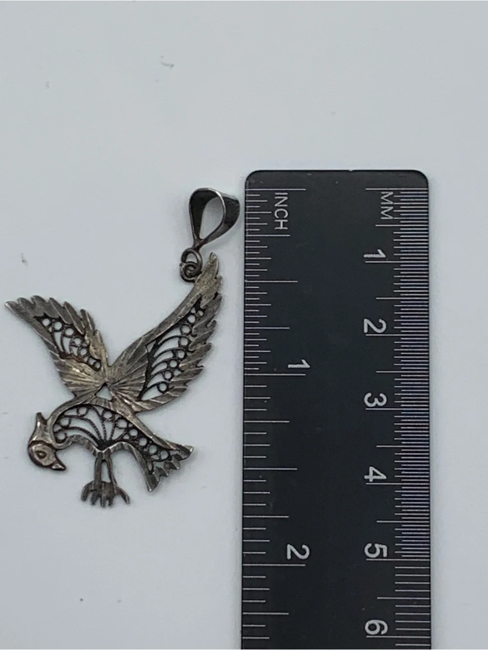 Vintage 925 Sterling Silver Eagle Filigree Pendant Turkey 2.57g